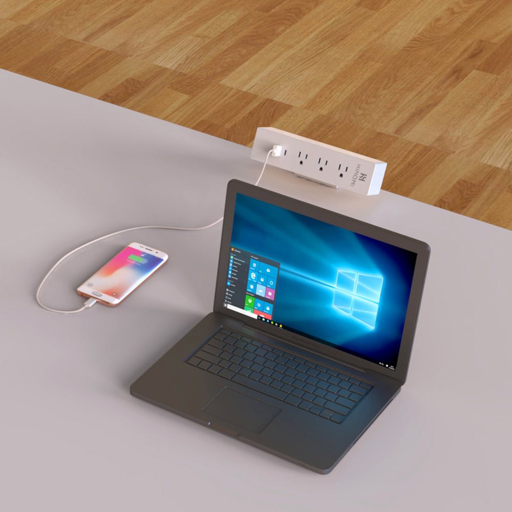 HINOMI 45-Degree Tilted Power Strip for Easy Plug-in